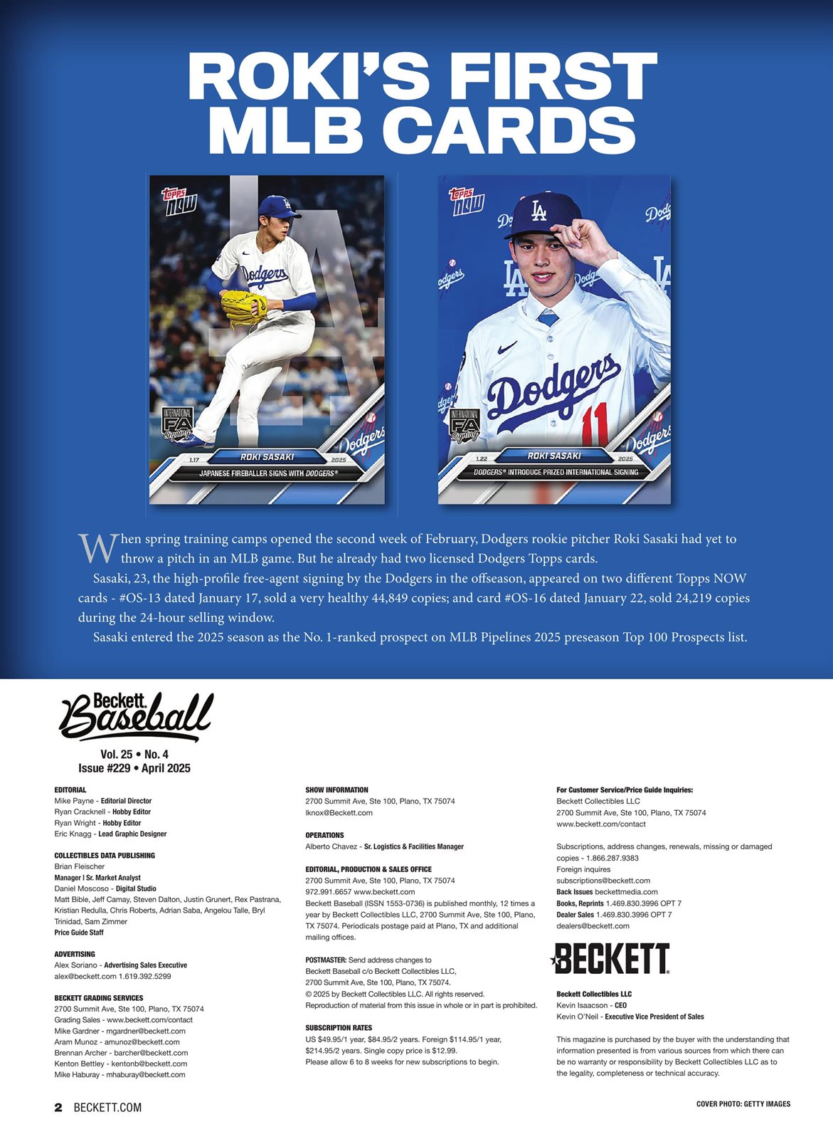 Beckett baseball beckett baseball magazine 2025 75 baseball apr 