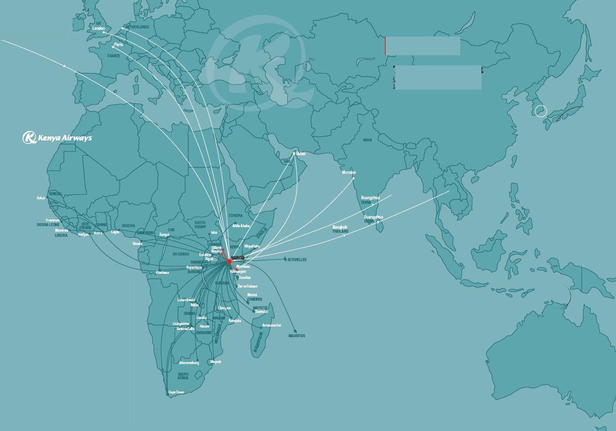 Kenya Airways routes MSAFIRI Kenya Airways Inflight JuneJuly 2024