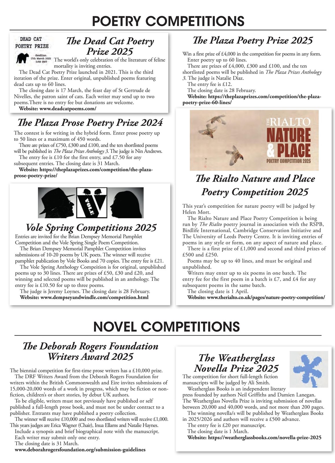 POETRY COMPETITIONS Writing Magazine February 2025