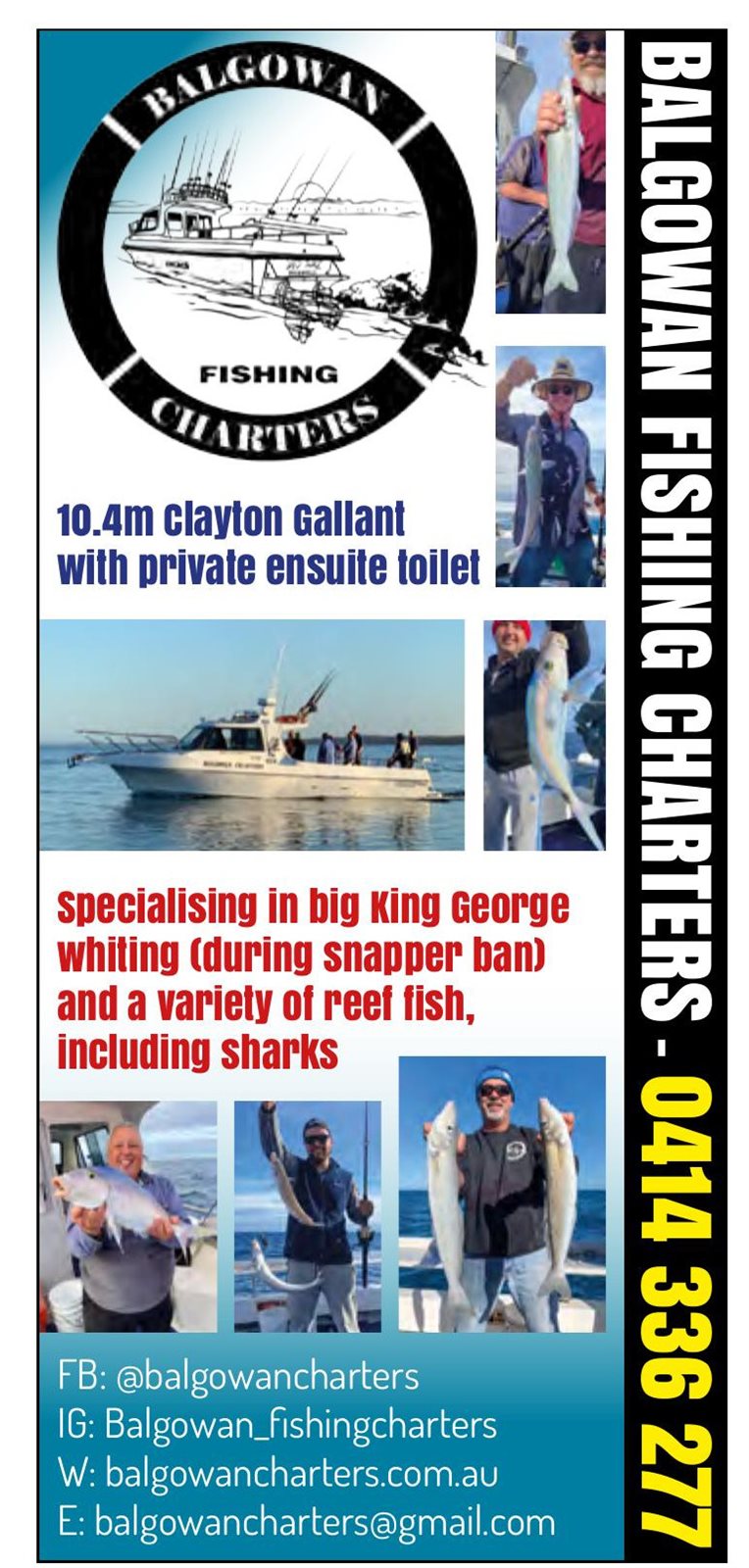 BALGOWAN FISHING CHARTERS South Australian Angler Summer 2024 Issue